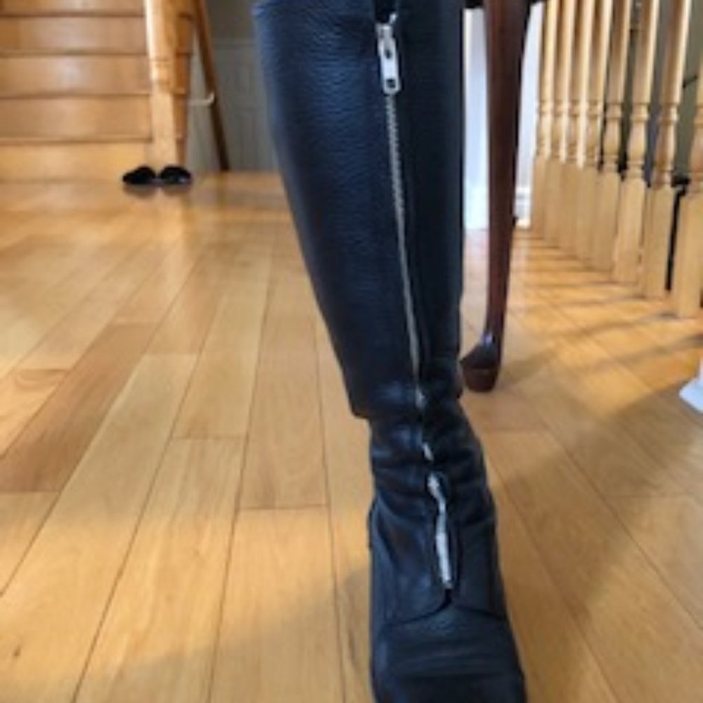 Leather Riding Boots Zip up